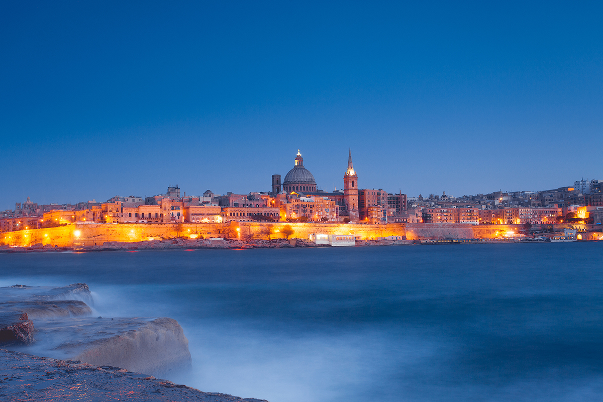Valletta_Dom_nacht
